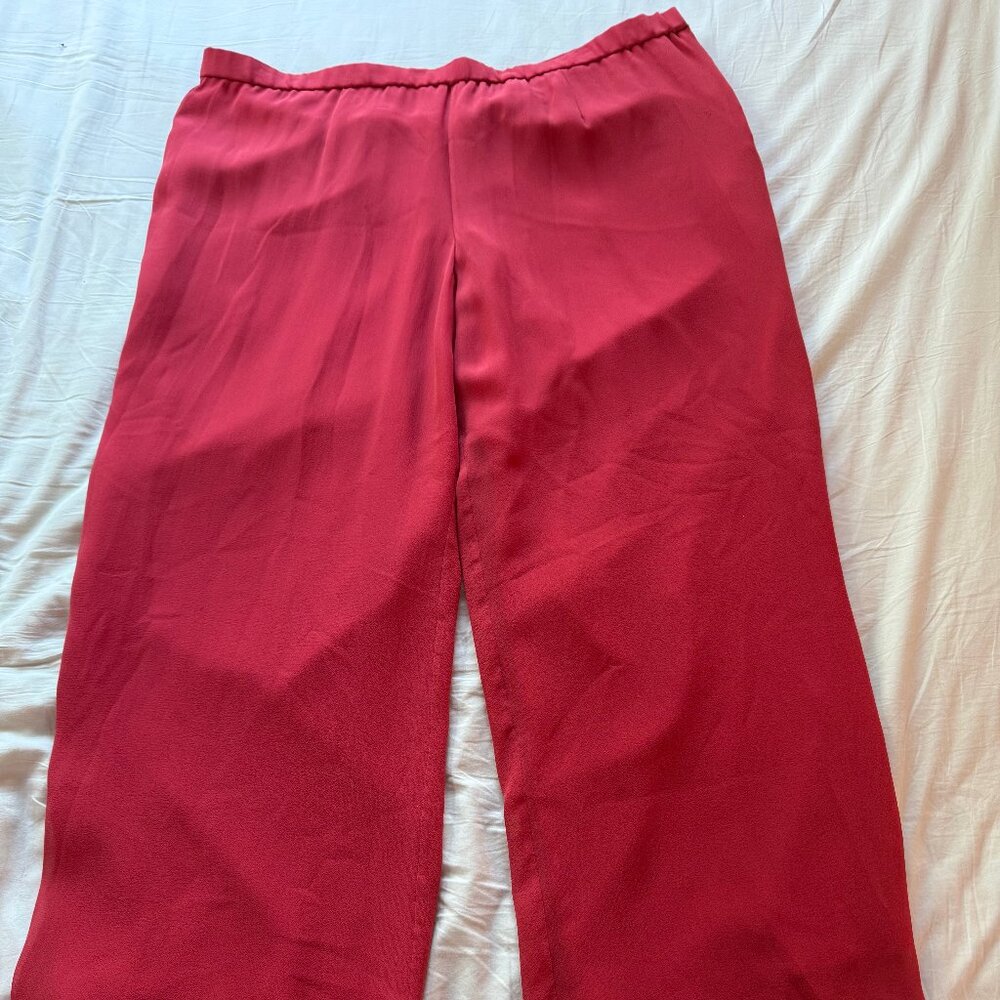 Wide leg silk pants